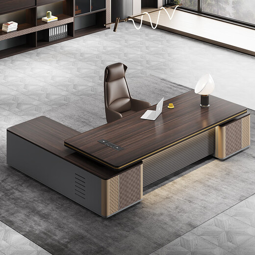 Yum Shengfeng Light Luxury Boss Desk Simple Modern Chairman's Office President Executive Desk Supervisor Manager Desk and Chair Combination