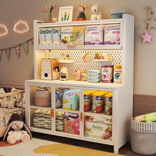Yingyan baby feeding table storage cabinet baby products storage rack multi-functional floor-standing multi-layer large capacity storage cabinet five layers white fully equipped length 60cm-formaldehyde-free