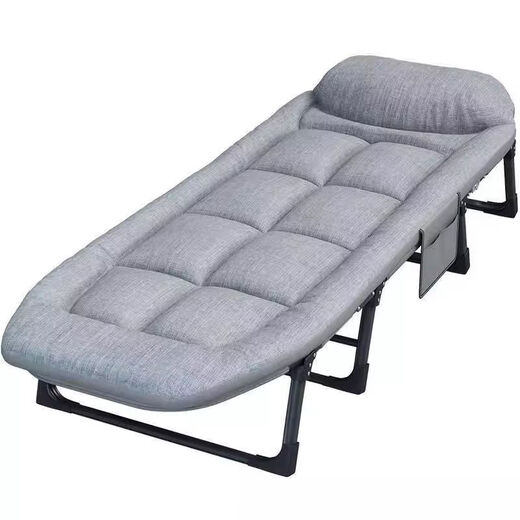 Yu senyi almuerzo descanso para la cama plegable solteros, sillas reclinables, cama de marcha al aire libre acompañante acompañante de la oficina portátil NAP ARTIFACT 17062*180cm Tubo redondo Camino triple negro