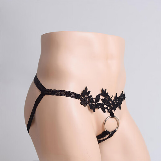 Zi Jiafu men's sexy underwear ring lace temptation sexy thong sexy elastic white model one size