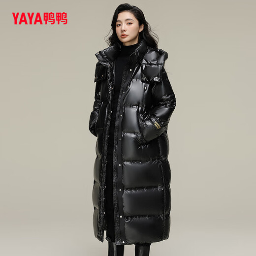 YAYA down jacket women's winter hooded thickened fashionable simple atmospheric casual loose long coat