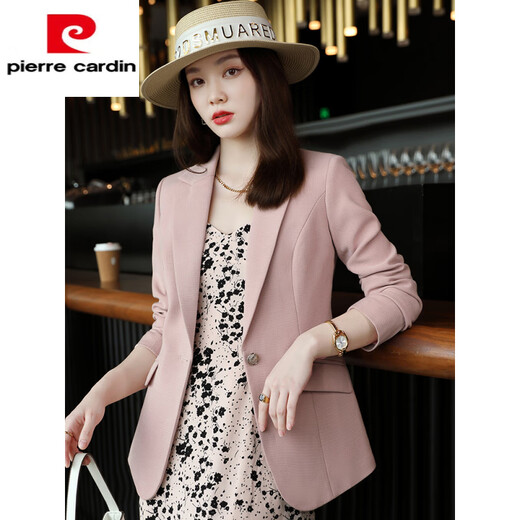 Pierre Cardin dark green suit jacket for women spring and autumn 2025 new Korean style fashionable and casual small man suit top knitted dark green suit (single piece) M (suitable for 92-101Jin Jin equals 0.5 kg)