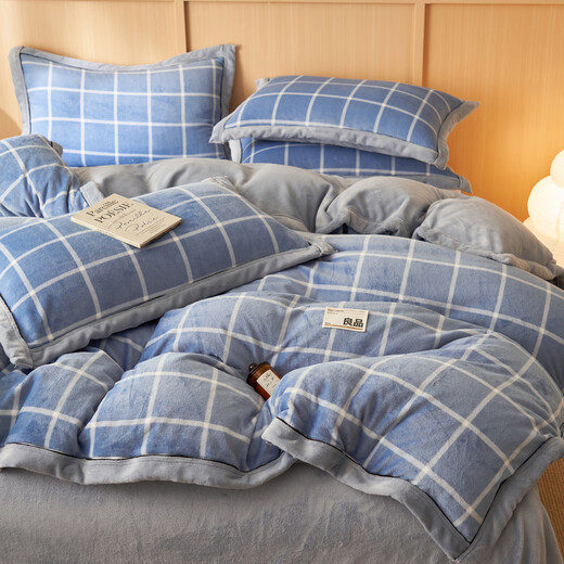 Nanjiren milk velvet duvet cover single piece winter thickened warm plus velvet double 200x230cm quilt cover single 150x200 fashion style 1.8m bed four-piece set [quilt cover 200*230cm]