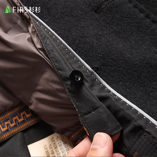 Shanshan Down Liner Wool Coat Men's Mid-Length Autumn and Winter Suit Collar Woolen Coat Woolen Winter Jacket Brown XL