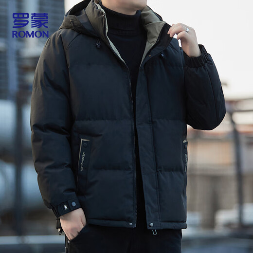 ROMON cotton jacket men's winter trendy casual and comfortable outdoor warm cotton jacket cotton jacket men's 8891 black 2XL