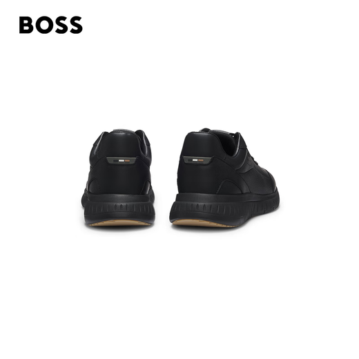 Hugo Boss BOSS New Year's Gift Men's 25th Winter New Grained and Solid Color Leather Sneakers 005-Black 41