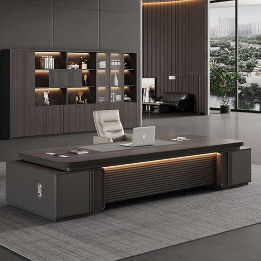 Henghan boss desk office desk and chair combination simple modern executive desk single desk manager desk office furniture standard desktop model cost-effective 2.4m double cabinet boss desk