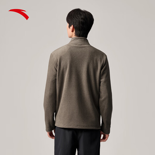 ANTA Fire Shell丨Lightweight Warm Outdoor Stand Collar Fleece Jacket Men's 25 New Antistatic Jacket Jacket Tops Pine Green-2 M (Male 170)