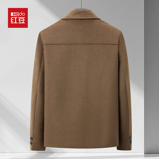 Hongdou 2025 New Lapel Jacket Men's Jacket Autumn and Winter Casual Business Wool Woolen Short Men's Clothing Black M