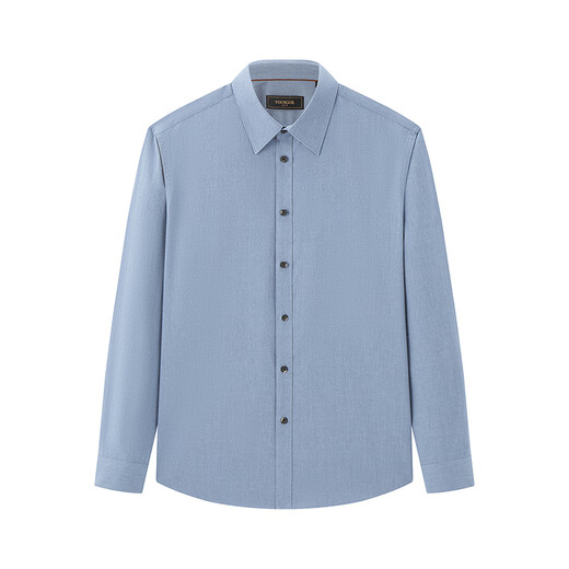 雅戈尔长袖衬衫男士棉混纺面料绒感饱满纯色衬衫温暖舒适2025新品
 蓝色VLRM119689HJA 42 （180/100A）