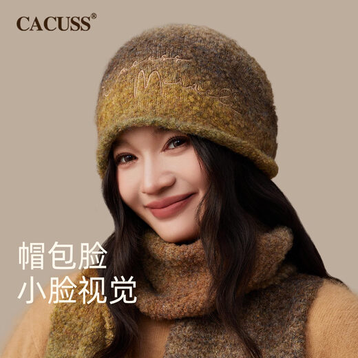 CACUSS Hat Women's Autumn and Winter Pile Hat Women's Knitted Hat Cold Hat Warm Woolen Hat Women Qingcen