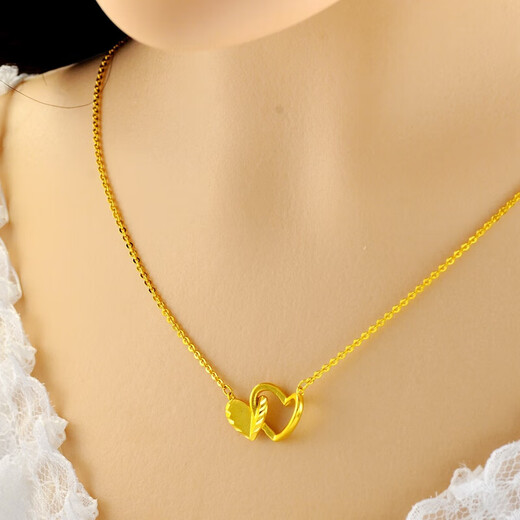 Yongsi clavicle chain plated with 18K gold Nordic gold love necklace gift non-fading ladies imitation gold light luxury original