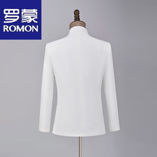 ROMON white new Chinese tunic suit men's national style uniform high-end stage performance clothing host suit suit men white 2XL