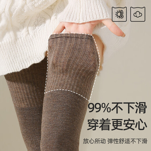 Leg Covers Autumn and Winter Lamb Wool Knee Socks Warm Extra Long Over-the-Knee Socks Cover Women's Non-Slip Thigh Socks Knee Socks Warm Lambswool_High Elasticity Anti-Slip_Pack Black 1 Pair