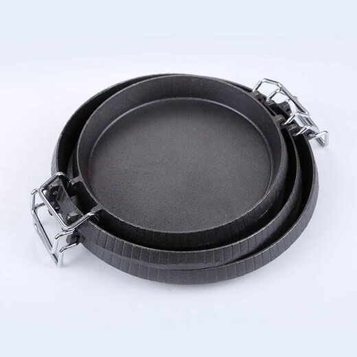 Shuanghang cast iron induction cooker grill pan Teppanyaki iron plate commercial round household gas grill pan Korean grill pan 30cm weighted grill pan 5cm