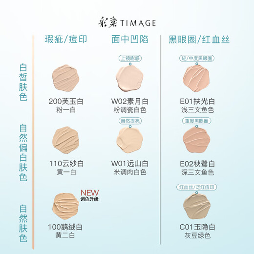 Caitang Concealer E02 Autumn Heron White 6g brightens tear troughs, conceals acne marks, dark circles, does not block lines, birthday gift for girlfriend