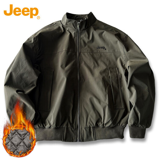 Jeep (JEEP) jacket men's coat autumn and winter stand collar executive casual loose American clothes men's black cotton XL