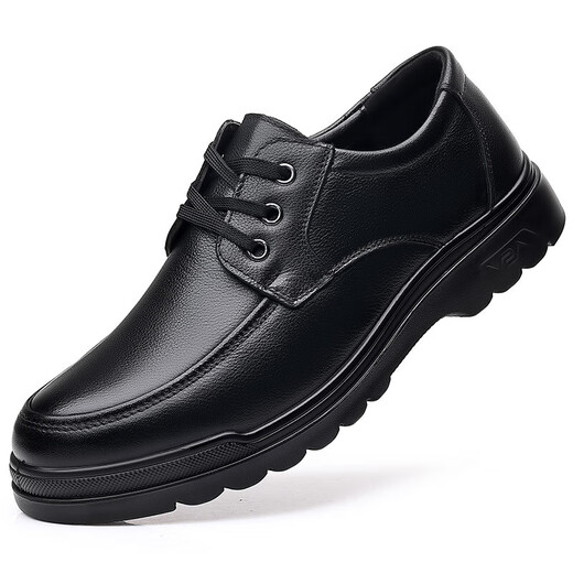 Rote Libelle gleiche Style Top -Layer Cowhide Herrenschuhe für Herrengeschäft Casual Lederschuhe für Männer modische atmungsaktive Schuhe für britische lässige schwarze Schuhe 6627 42