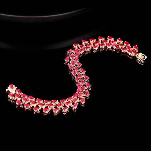 Tingliang pigeon blood red ruby bracelet 18K rose gold inlaid with diamond 12.9ct ruby bracelet high jewelry ready stock