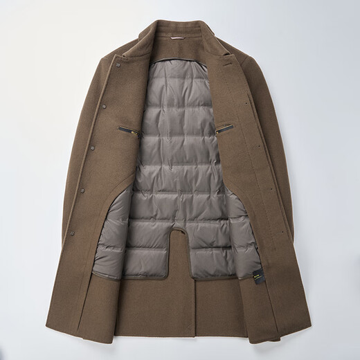 Pierre Cardin double-sided woolen mid-length wool coat for men autumn and winter new warm woolen coat jacket men's brand men's clothing 6807 medium slit - Navy L 175 size - suitable for weight 125-140Jin Jin is equal to 0.5 kg