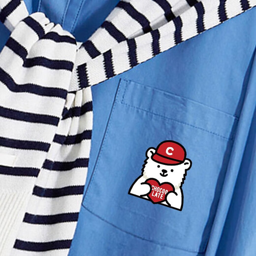 CHOCOOLATE it women's trendy brand high-end Korean wear shirt for women autumn and winter new design striped shawl shirt for women striped shawl + shirt 2XL