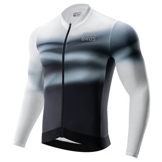 Chengmai Locke Brothers long-sleeved cycling clothing top mountain road bike sports cycling clothing light and breathable men's summer black and white M