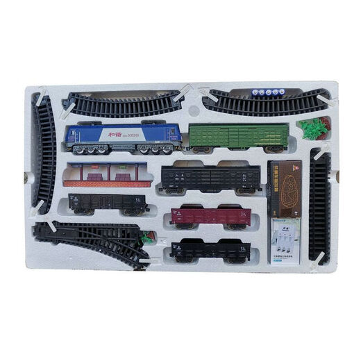 HXD3CD alliage électrique télécommande locomotive électrique modèle de simulation harmonieuse jouet pour enfants train sur chenilles tête rouge 25T ensemble de transport de passagers blanc et vert avec lumières + pack supplémentaire avec D3D et pile AA ordinaire gratuite