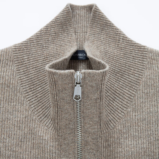 Dongbolini Autumn and Winter New Solid Color Stand Collar Cardigan Men's Casual Two-Wear Cardigan Jacket Flower Camel One Size 54