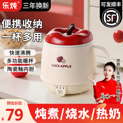 Le Stew Health Kettle Hot Milk Cup Hot Milk Artifact Health Cup Electric Boiling Cup Electric Heating Cup Portable Kettle Office Small One-person Water Boiling Cup Electric Stewing Cup 0.5L Hot Milk Cup with Filter-Ceramic Glaze Available in Dormitories