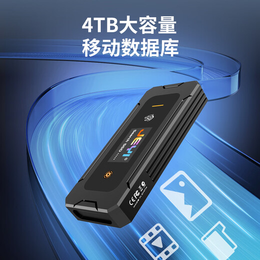 佳翼（JEYI）NVMe移动硬盘盒 M.2固态硬盘盒子 支持NVME/SATA双协议 RGB屏显可视化硬盘盒 10Gbps支持2280硬盘 黑豹M.2可视化硬盘盒