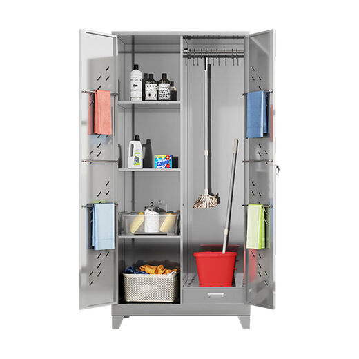 Tianyu stainless steel cleaning cabinet sanitary cabinet balcony sundry storage cabinet outdoor school mop storage cabinet cleaner 2-double door Changhong glass 304 material 1 point 2mm