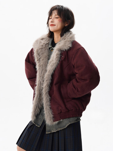 OEMG Korean style mountain-carved cotton jacket for men in autumn and winter, trendy brand, high-end deconstructed plush lapel thickened cotton jacket, black, high quality, 2XL, recommended 135-150Jin Jin is equal to 0.5kg