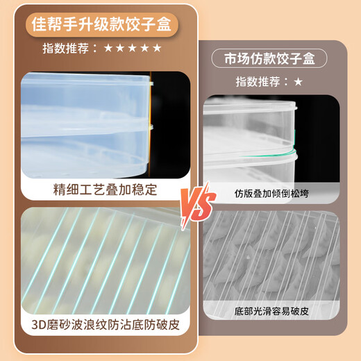 Jia Bangshou Dumpling Storage Box Refrigerator Fresh Storage Box Food Grade Frozen Dumpling Noodle Won Blunt Box with Cover Tray Free Shipping Multifunctional Timed Dumpling Box - 2 Layers