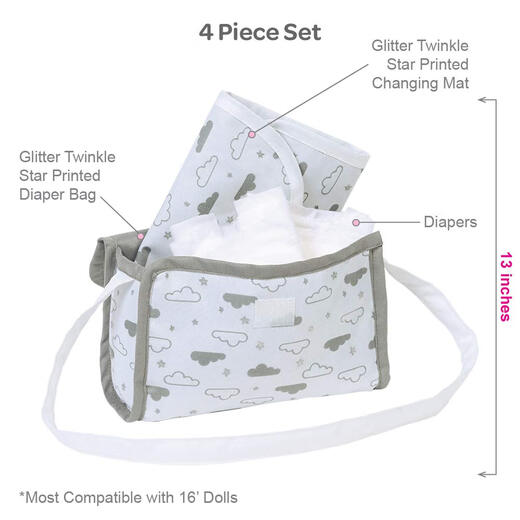 Adora Doll Diaper Bag with Shoulder Strap Diaper Pad (13 inches)