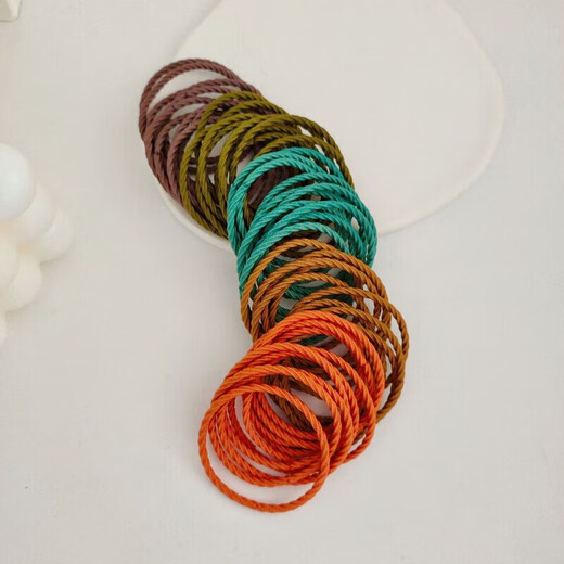 Korean style versatile hair rope, simple ins style hair tie, high elasticity and thin, random color, 2 pieces