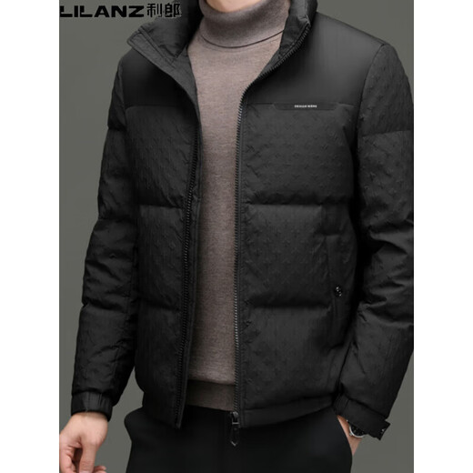 LILANZ's new winter down jacket for men, young and middle-aged fashionable casual stand-up collar short style warm black 6620 thin and light style 3XL 190/108A recommended 175-185Jin Jin equals 0.5kg