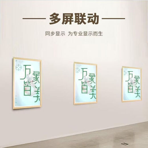 Maigu máquina de publicidad con marco táctil de pantalla grande de madera maciza, música de alta definición, arte, marco de fotos electrónico, pantalla de galería, máquina de publicidad con marco de 55 pulgadas