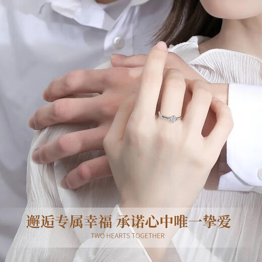 China Gold (CHINA GOLD) diamond platinum ring female proposal diamond ring platinum wedding ring birthday gift for girlfriend and wife wedding anniversary only platinum four-claw diamond ring-car flower