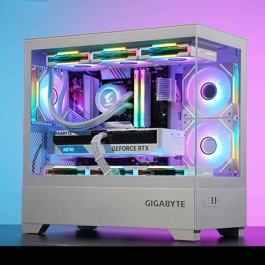 AMD Gigabyte R7 9700X/RTX5060Ti 16G graphics card white delta mobile computer host desktop complete machine sea view room family bucket assembly diy game water cooling 2 R5 9600X/16G/1T/RTX5060