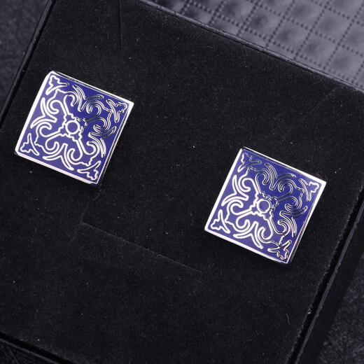 Lieshang diamond crystal cufflinks, high-quality finished products, hand-carved, French cufflinks, cufflinks, shirt cuff buttons, gift box, trendy violet
