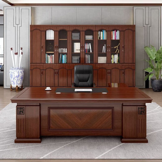 New boss desk, simple and modern executive desk, office desk and chair combination, manager desk, supervisor desk, president desk 820# boss desk, 1.6m single table without sub-cabinet