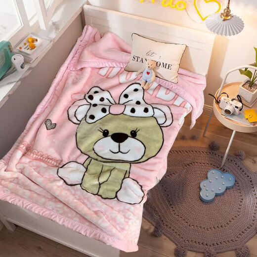 Chaosihui Kindergarten Blanket Thick Double-sided Velvet Nap Blanket Baby Student Dormitory Quilt Machine Washable Fortune Blossoms-Cloud Blanket Quilt- 200cm*230cm (about 2000g)