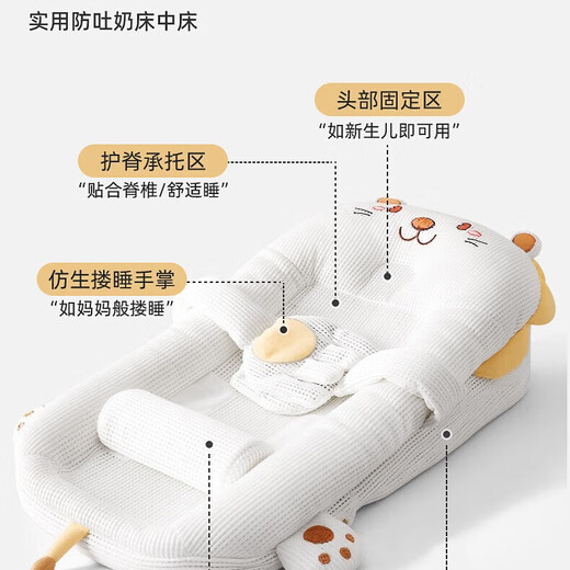 Leyunbao crib mid-bed slope pillow anti-vomiting and overflowing milk choking pillow newborn comfort pillow lying down breastfeeding artifact