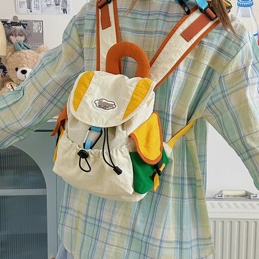 Lugeli parent-child backpack Japanese and Korean simple contrasting color casual backpack boys and girls travel hiking backpack children back to school school bag parent-child mountaineering bag small size