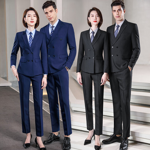 GOLDLION G+ Goldlion High-end Suit Suit Women's Professional Formal Suit Unisex Suit 4S Store Sales Hotel Manager Bank Female Blue (Coat + Pants) XL