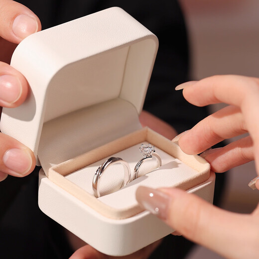 MZMZ Platinum Couple Ring PT950 Platinum Pair of Diamond Rings Wedding, Valentine's Day, Birthday Gift for Girlfriend, Wife, Light Luxury Style - Living Pair of Rings, Local Warehouse for Next Day Delivery