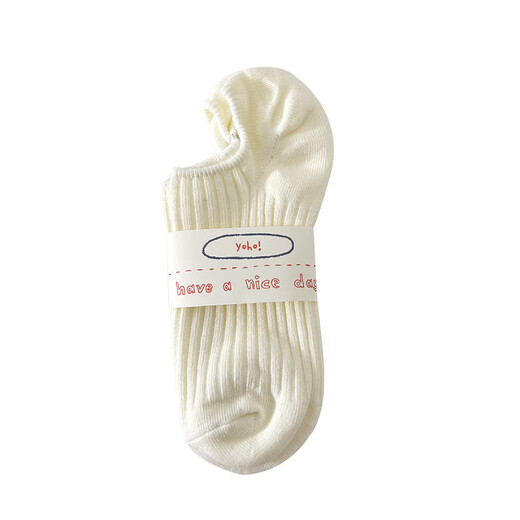 VCICTIOLIA basic model is more comfortable, bare socks feel, socks for women, boat cotton summer low-top invisible shallow socks, white + cheese milk white + oatmeal + black, one size fits all