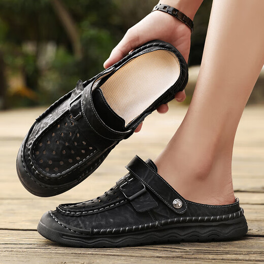 Sandalen Herren trendy Outdoor Sports Kleidung Bag-Toe Casual Schuhe Pantoffeln 2025 Neue Sommer atmungsaktiven Männer Beachschuhen braun [Mikrofaserleder A673] 47