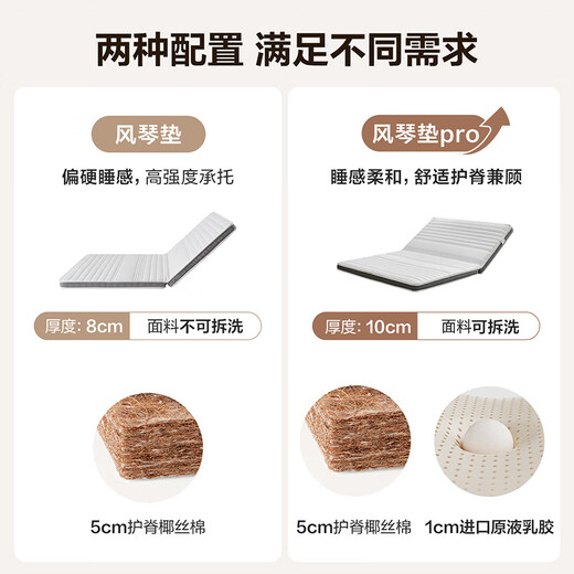 Quanyou Home Bedroom Tatami Mattress Foldable Natural Coconut Palm Ridge Mattress Thin Children's Mattress Organ Mat