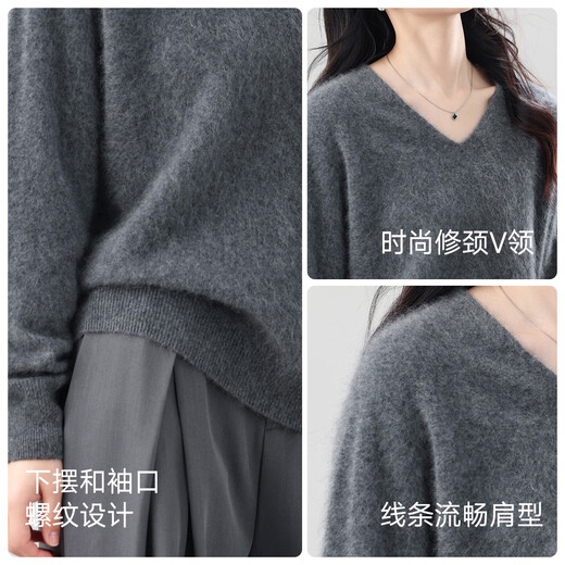
MUSLEY QUEEN2025 autumn wool velvet cardigan for women V-neck loose seamless soft solid color simple sweater versatile sweater light yellow one size